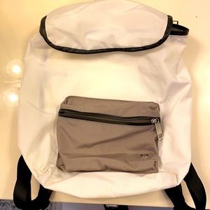 White/gray Lululemon backpack